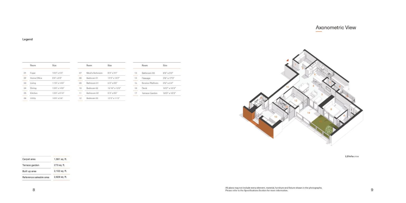 In That Quiet Earth 2 BHK floor plan, 1490 sq ft